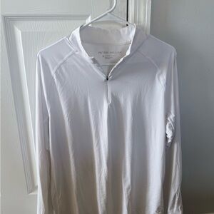 Peter Millar White Quarter-Zip Pullover